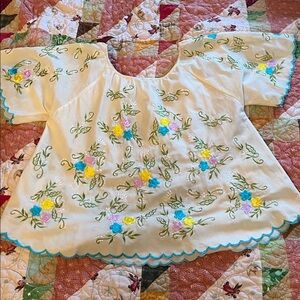 Floral Embroidered vintage 50s Women's Top
